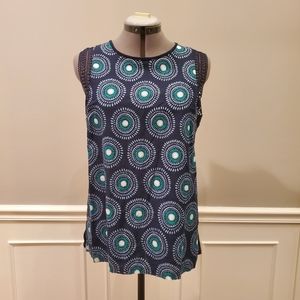 Ann Taylor Factory Blue and Teal Sleeveless Tank Top
